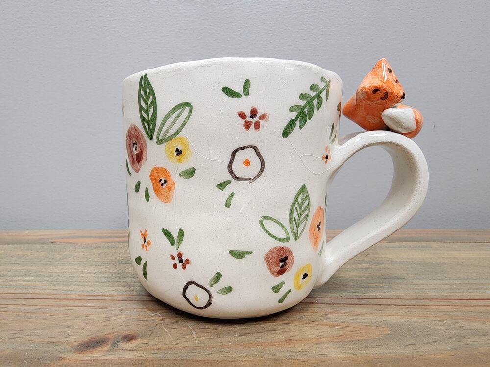 Handmade Ceramic Mug 3D Fox Detail Ceramico By Zelis